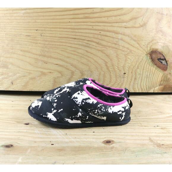 New Sorel Flats Size 7 Womens Slippers Go Bodega Run Black Gray White Fur Lined - Picture 1 of 7